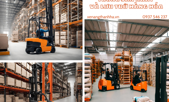 Ứng dụng của xe nâng điện trong sản xuất và lưu trữ hàng hóa