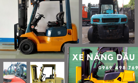 Xe nâng dầu nhập khẩu 1 tấn đến 6 tấn