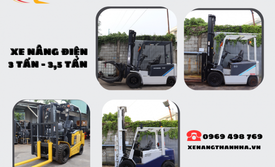 Xe nâng điện 3 tấn, xe nâng điện 3,5 tấn đã qua sử dụng
