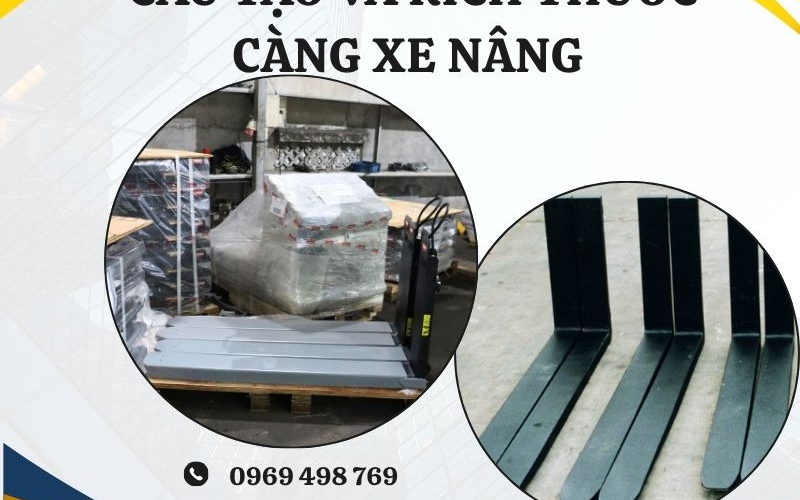 Cấu tạo và kích thước càng xe nâng chi tiết