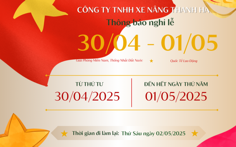 Thông báo nghỉ lễ 30/04 - 01/05