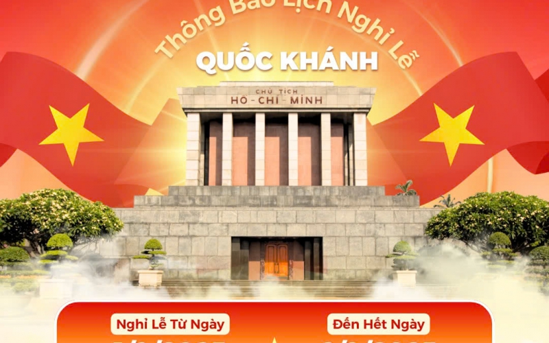THÔNG BÁO NGHỈ LỄ QUỐC KHÁNH 2/9/2025