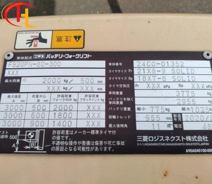 Xe nâng điện NICHIYU FB20PN-80-300 