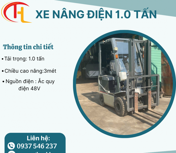 XE NÂNG ĐIỆN NGỒI LÁI NISSAN 1.0 TẤN